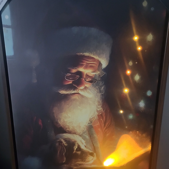 New Christmas Santa Light Up Canvas Wall Art Christmas Holiday Painting - Picture 6 of 8